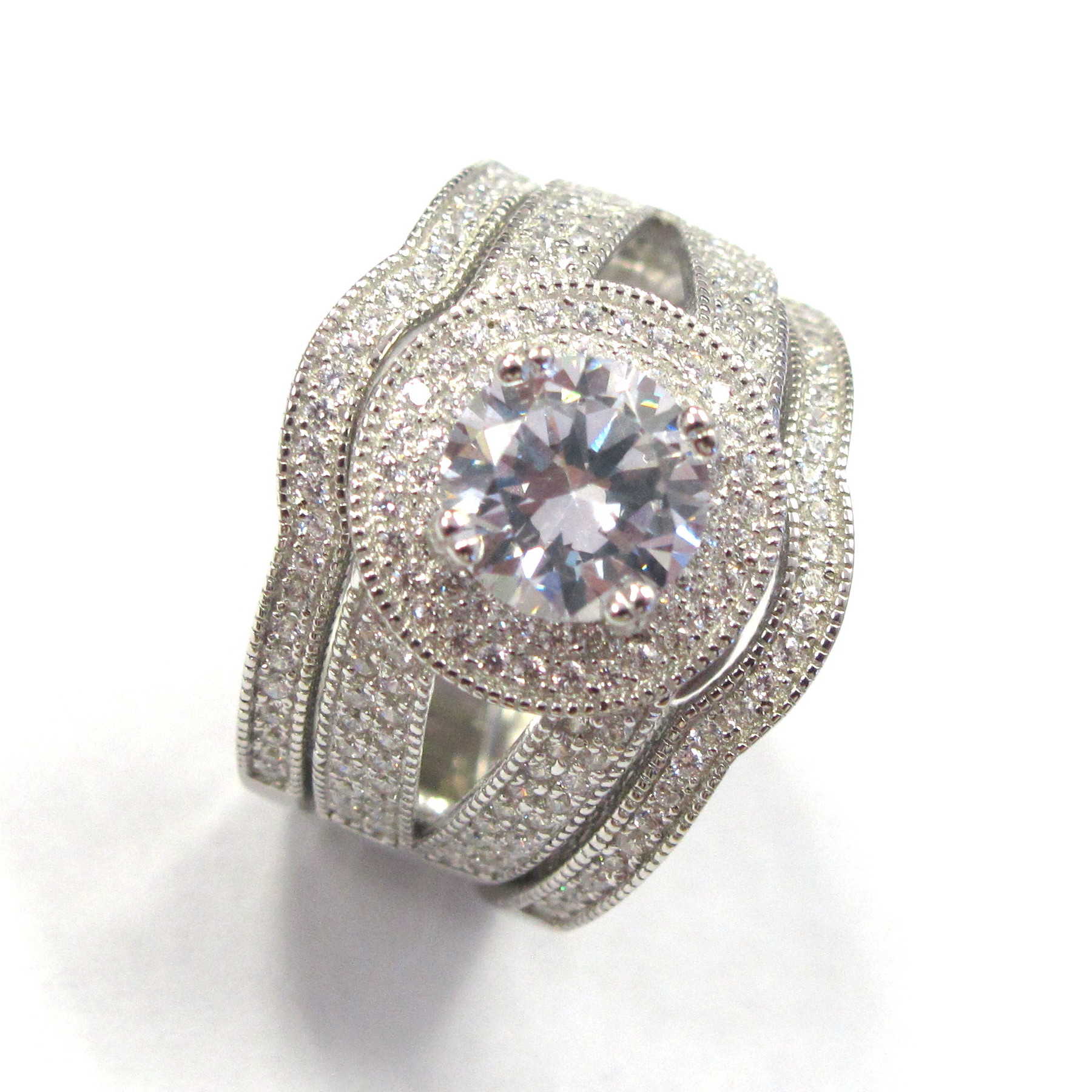 Ladies 3 Pc wedding set Rings RW-108 - Image 2