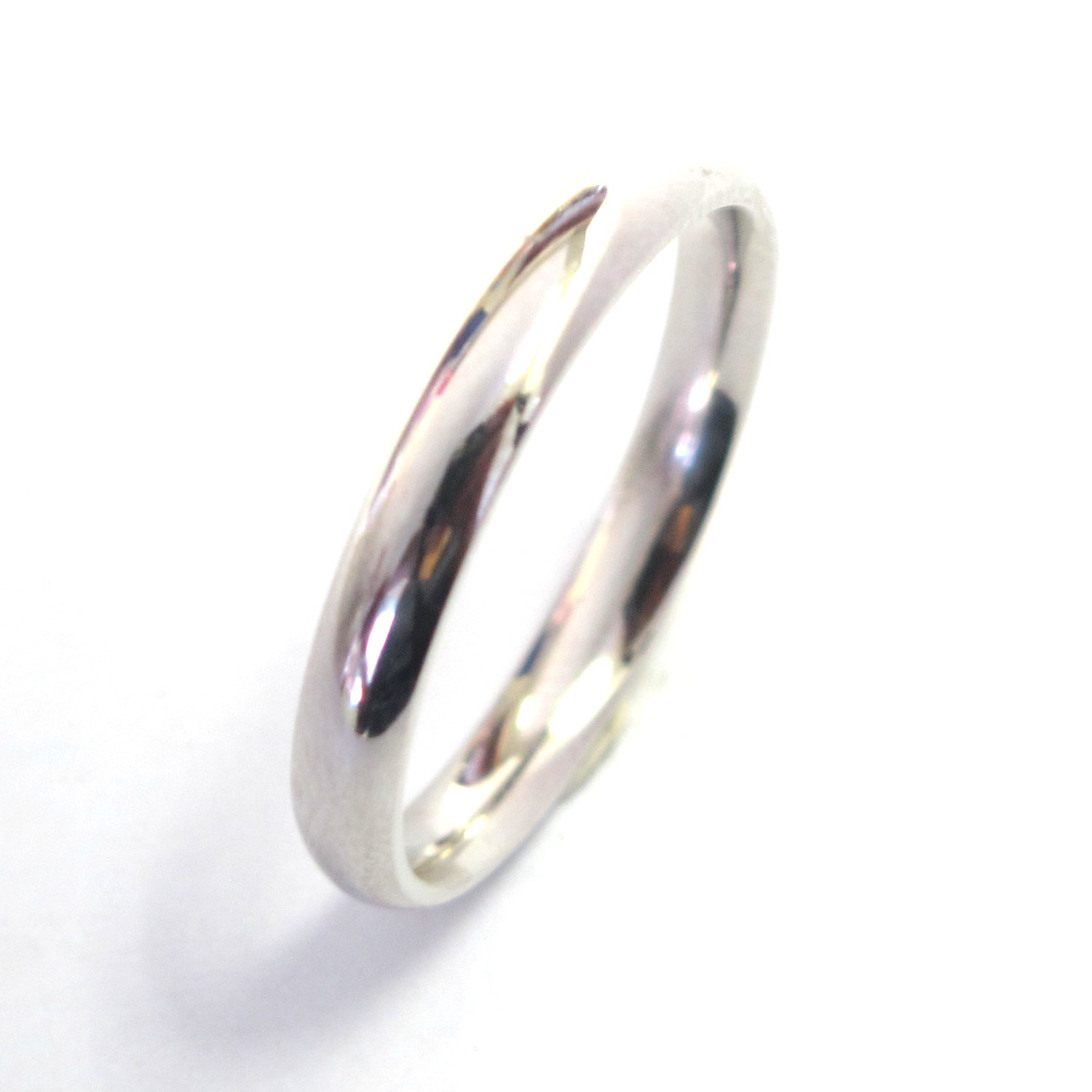 Plain Silver 3MM Comfort Dome wedding bands
