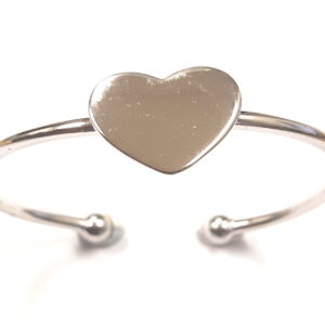 Silver Heart cuff Baby Bangle 01