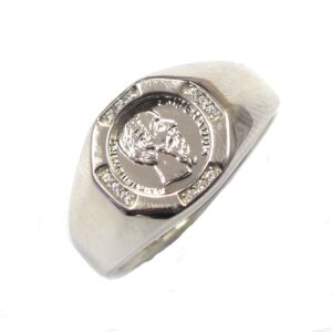 Men’s Silver Coin Ring with C.Z stone RM-158