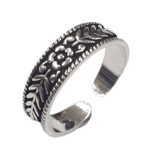 Ladies Flower oxidised Toe-Ring 23