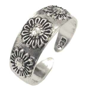 Ladies Silver Oxidised Toe-Ring 08