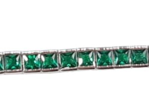 Ladies emerald green Square 2.5MM Tennis BR