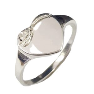 Silver Kiddies Heart Signet