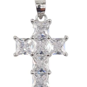 925 Sterling Silver Cross with C.Z stones PCR-905