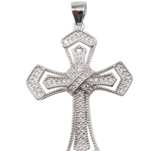925 Sterling Silver Cross with C.Z stones PCR-920