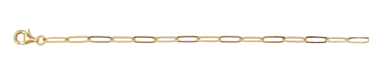 925 Sterling Silver Paperclip Chain/BR Gold plated - Image 2