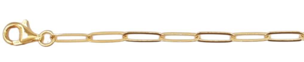 925 Sterling Silver Paperclip Chain/BR Gold plated