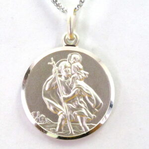 925 Sterling Silver round Saint Christopher PSC-108
