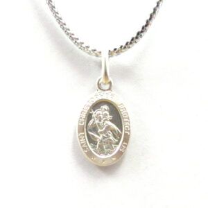 925 Sterling Silver oval Saint Christopher PSC-110