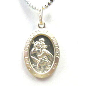 925 Sterling Silver oval Saint Christopher PSC-111