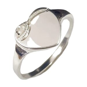 Silver Kiddies Heart Signet