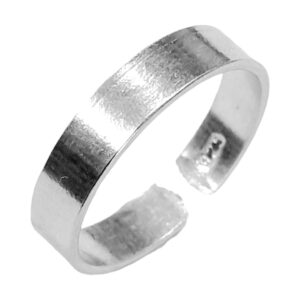 Ladies Plain Silver flat Toe ring 02