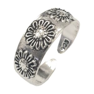 Ladies Silver Oxidised Toe-Ring 08