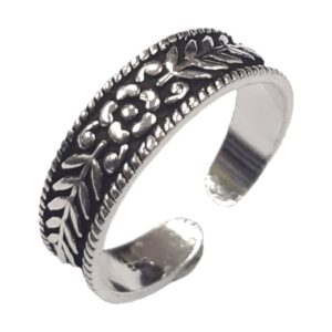 Ladies Flower oxidised Toe-Ring 23