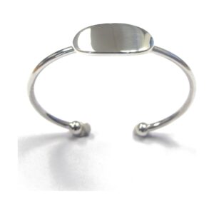 Silver Oval cuff Baby Bangle 02