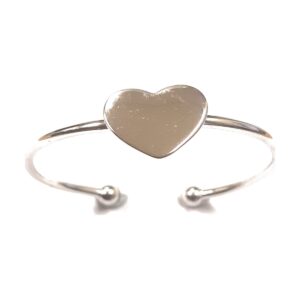 Silver Heart cuff Baby Bangle 01