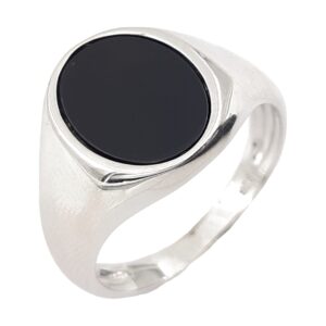 Men's Silver Ring with Real Onxy stone RM-151