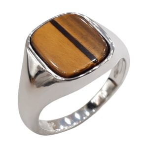 Men's Silver Ring with tiger eye stone RM-149/TGR