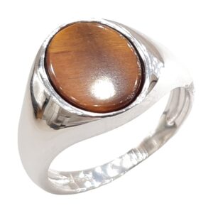 Men's Silver Ring with tiger eye stone RM-151/TGR