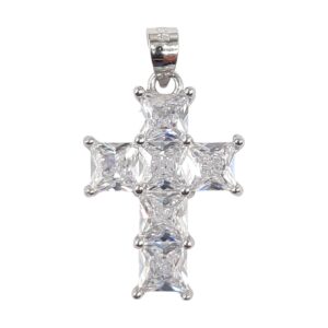 925 Sterling Silver Cross with C.Z stones PCR-905