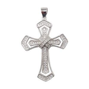 925 Sterling Silver Cross with C.Z stones PCR-920