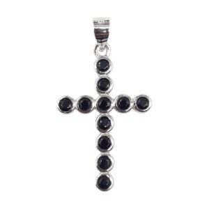 925 Sterling Silver Cross with C.Z stones PCR-908