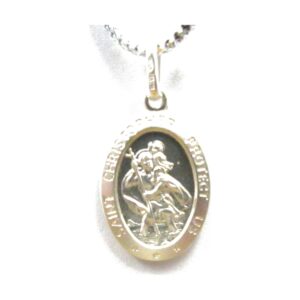925 Sterling Silver oval Saint Christopher PSC-111