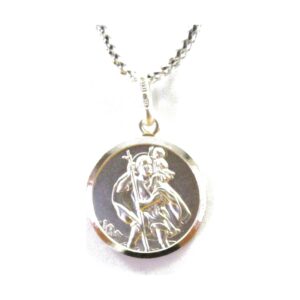 925 Sterling Silver Round Saint Christopher PSC-107