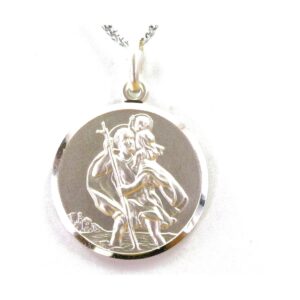925 Sterling Silver Round Saint Christopher PSC-108