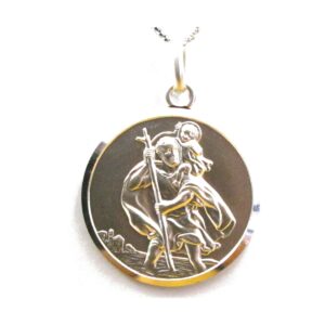 925 Sterling Silver Round Saint Christopher PSC-109