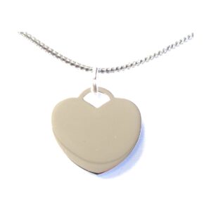 925 Sterling Silver Plain Heart Discs PDHRT-22MM