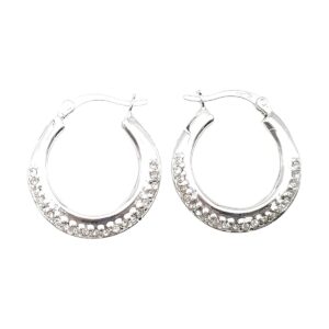 Fancy Round HOOPS WITH C.Z E-360