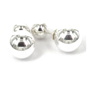 925 Sterling Silver Plain Ball Earrings E-206