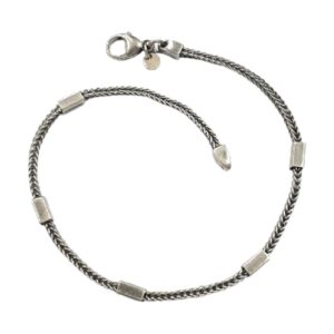 925 Sterling Silver Mens Fancy Oxidised Bracelet MFOB-101