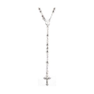 925 Sterling Silver Rosary Necklace 4MM Ball 60CM RNC-4/60CM
