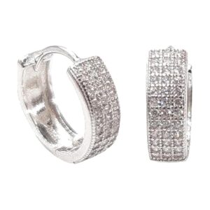 925 Sterling Silver C.Z Huggies T-5 X W-14 E-340