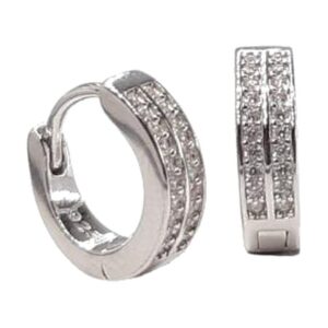 925 Sterling Silver C.Z Huggies T-4 X W-13 E-341