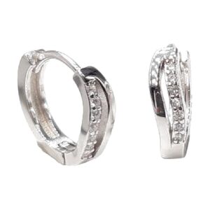 925 Sterling Silver C.Z Huggies T-4 X W-15 E-347
