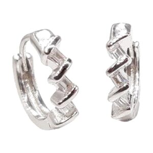 925 Sterling Silver C.Z Huggies T-3 X W-14 (Available in blue Sapphire) E-348