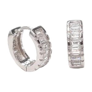 925 Sterling Silver C.Z Huggies T-4 X W-12 E-349