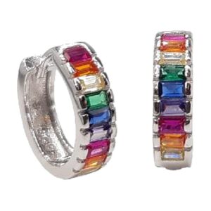 925 Sterling Silver C.Z Huggies T-4 X W-14 (Available in white ONLY) E-350