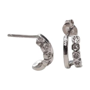 925 Sterling Silver C.Z Earrings E-355