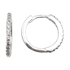 925 Sterling Silver C.Z Huggies 15MM E-362
