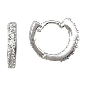 925 Sterling Silver C.Z Huggies 13.7 MM E-363