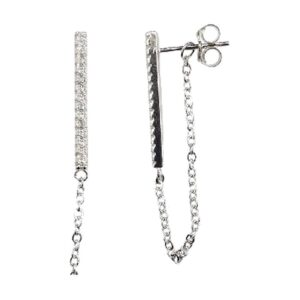 925 Sterling Silver C.Z Earrings E-407