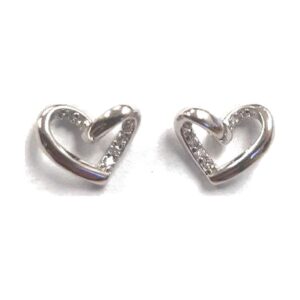 925 Sterling Silver 9MM Heart Earrings E-604