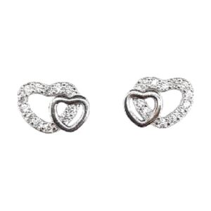 925 Sterling Silver 9.5MM Heart Earrings E-630