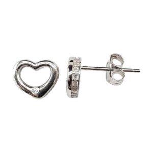 925 Sterling Silver 9MM Heart Earrings E-631