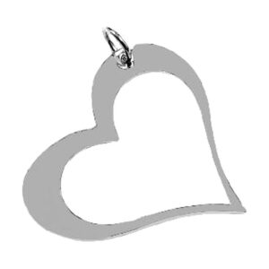 925 Sterling Silver Heart Pendant 35MM P-415